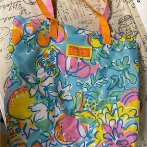 Lilly Pulitzer Vibrant Floral Tote in Pink, Blue, and Orange